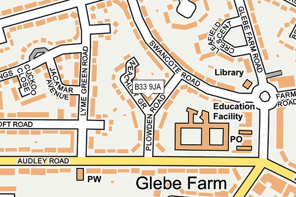 B33 9JA map - OS OpenMap – Local (Ordnance Survey)