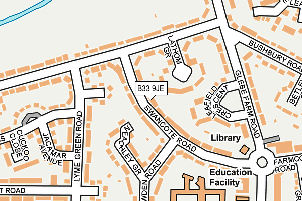 B33 9JE map - OS OpenMap – Local (Ordnance Survey)