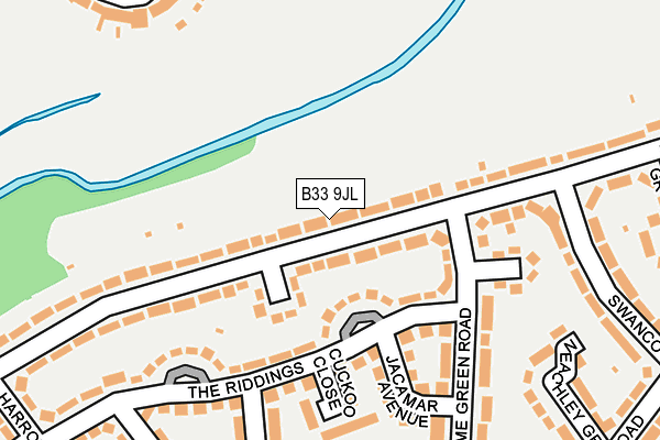 B33 9JL map - OS OpenMap – Local (Ordnance Survey)