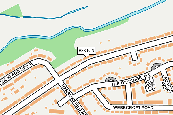 B33 9JN map - OS OpenMap – Local (Ordnance Survey)