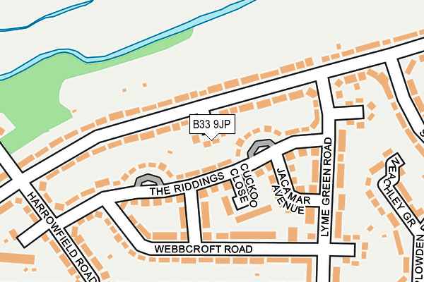 B33 9JP map - OS OpenMap – Local (Ordnance Survey)