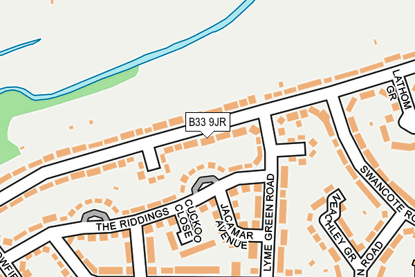 B33 9JR map - OS OpenMap – Local (Ordnance Survey)