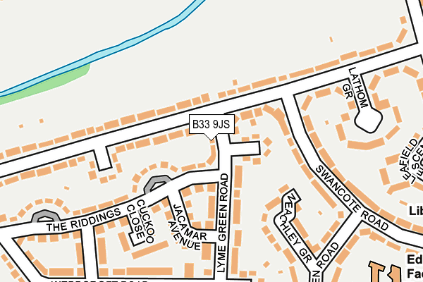 B33 9JS map - OS OpenMap – Local (Ordnance Survey)