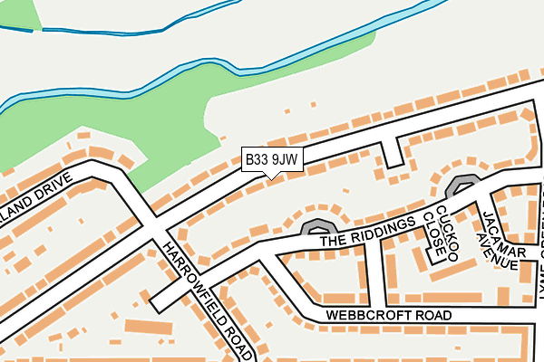 B33 9JW map - OS OpenMap – Local (Ordnance Survey)