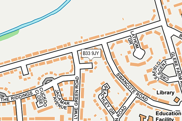 B33 9JY map - OS OpenMap – Local (Ordnance Survey)