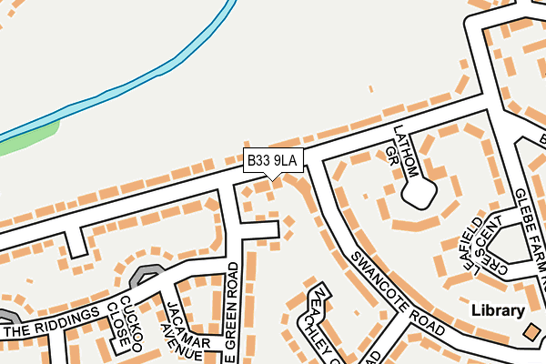 B33 9LA map - OS OpenMap – Local (Ordnance Survey)