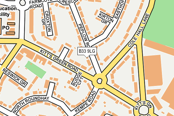 B33 9LG map - OS OpenMap – Local (Ordnance Survey)