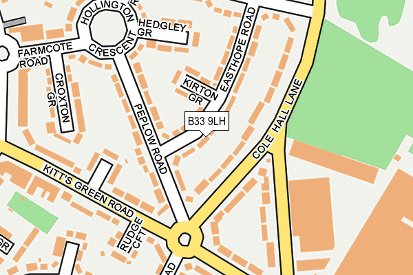 B33 9LH map - OS OpenMap – Local (Ordnance Survey)