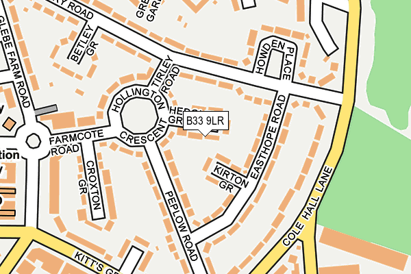 B33 9LR map - OS OpenMap – Local (Ordnance Survey)