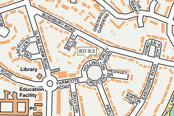 B33 9LS map - OS OpenMap – Local (Ordnance Survey)