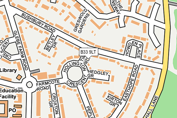 B33 9LT map - OS OpenMap – Local (Ordnance Survey)