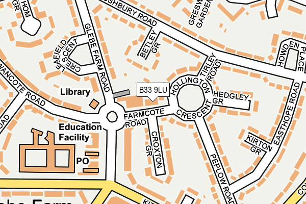 B33 9LU map - OS OpenMap – Local (Ordnance Survey)