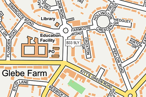 B33 9LY map - OS OpenMap – Local (Ordnance Survey)