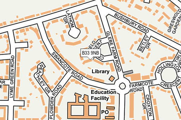 B33 9NB map - OS OpenMap – Local (Ordnance Survey)