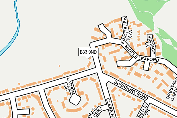 B33 9ND map - OS OpenMap – Local (Ordnance Survey)