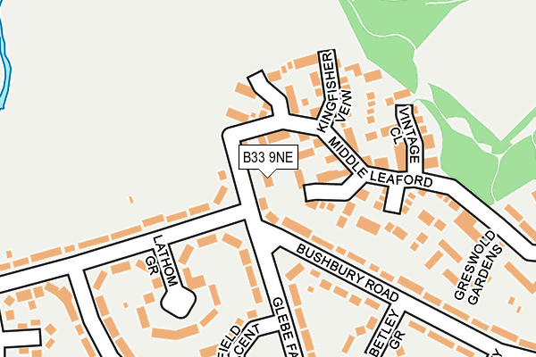 B33 9NE map - OS OpenMap – Local (Ordnance Survey)