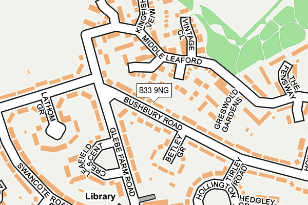 B33 9NG map - OS OpenMap – Local (Ordnance Survey)