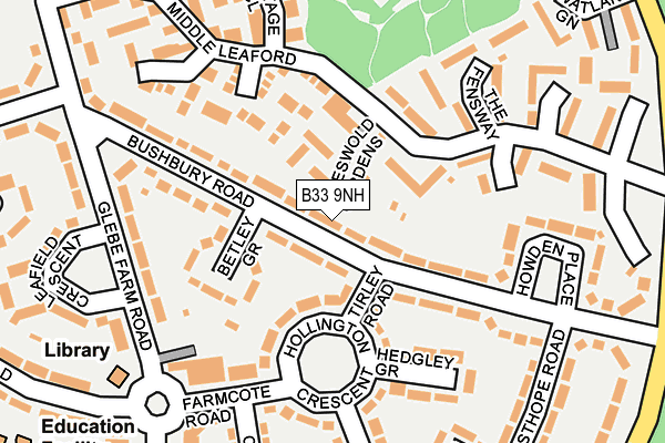 B33 9NH map - OS OpenMap – Local (Ordnance Survey)