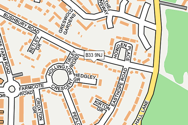 B33 9NJ map - OS OpenMap – Local (Ordnance Survey)