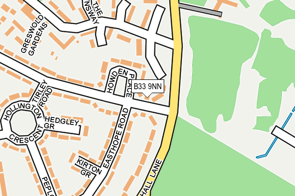 B33 9NN map - OS OpenMap – Local (Ordnance Survey)