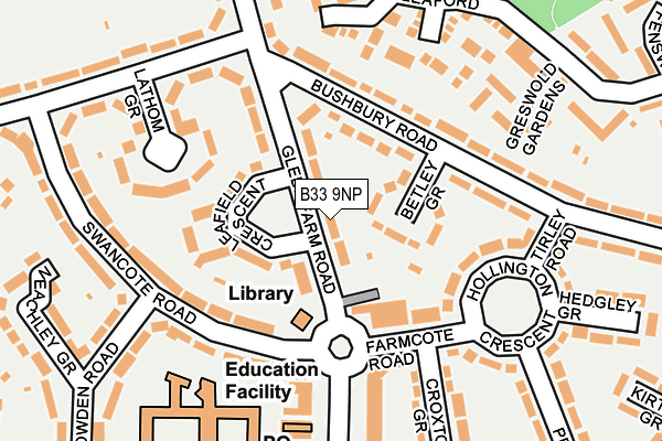 B33 9NP map - OS OpenMap – Local (Ordnance Survey)