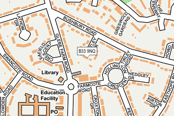 B33 9NQ map - OS OpenMap – Local (Ordnance Survey)