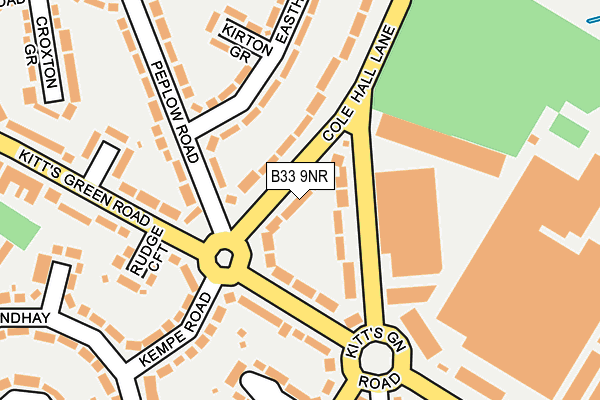 B33 9NR map - OS OpenMap – Local (Ordnance Survey)