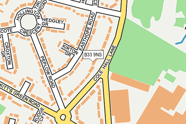 B33 9NS map - OS OpenMap – Local (Ordnance Survey)