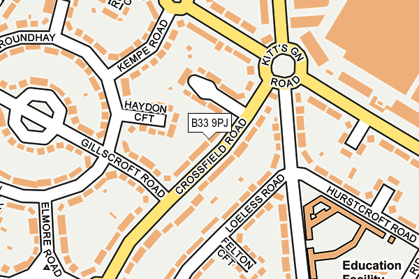 B33 9PJ map - OS OpenMap – Local (Ordnance Survey)