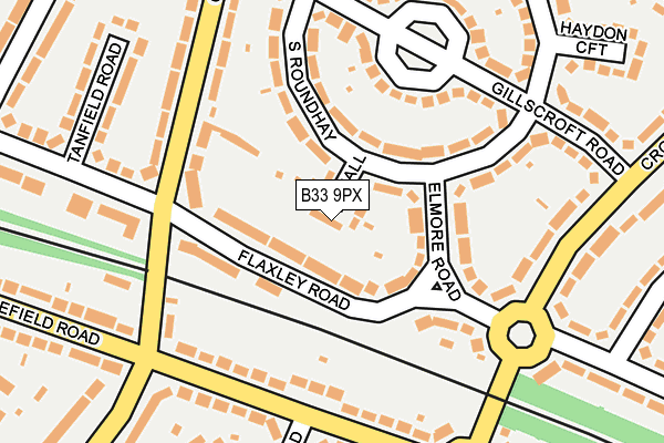 B33 9PX map - OS OpenMap – Local (Ordnance Survey)