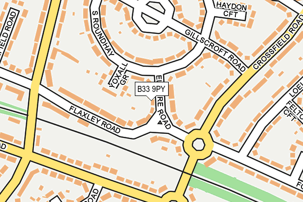 B33 9PY map - OS OpenMap – Local (Ordnance Survey)