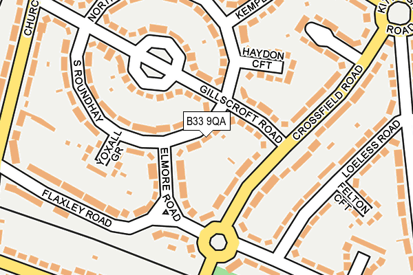 B33 9QA map - OS OpenMap – Local (Ordnance Survey)