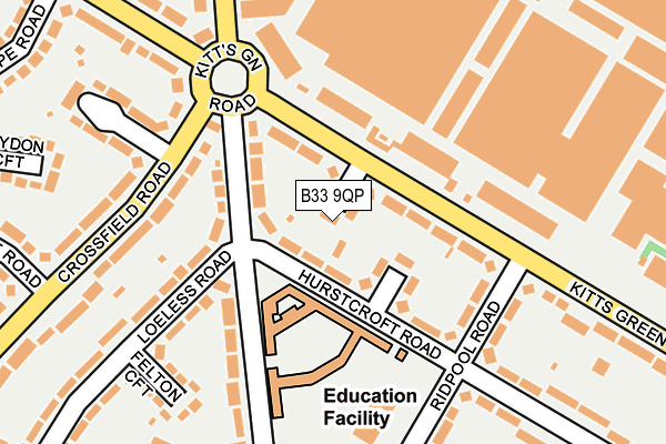 B33 9QP map - OS OpenMap – Local (Ordnance Survey)