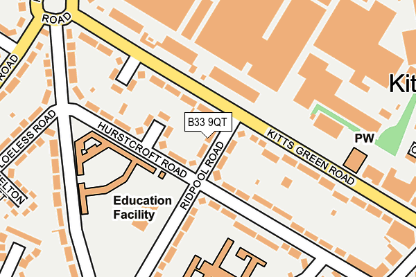 B33 9QT map - OS OpenMap – Local (Ordnance Survey)