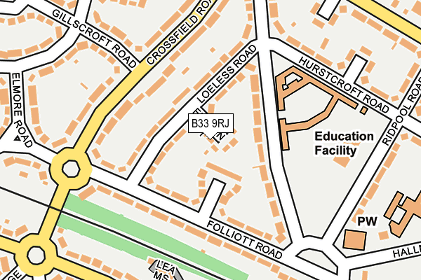 B33 9RJ map - OS OpenMap – Local (Ordnance Survey)