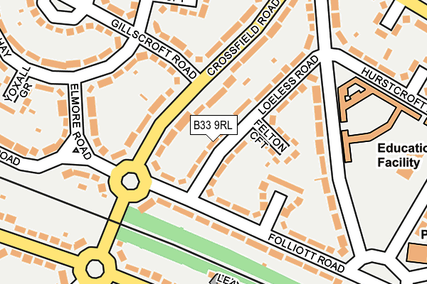 B33 9RL map - OS OpenMap – Local (Ordnance Survey)