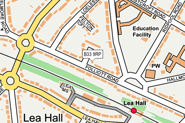 B33 9RP map - OS OpenMap – Local (Ordnance Survey)