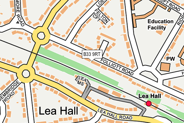 B33 9RT map - OS OpenMap – Local (Ordnance Survey)