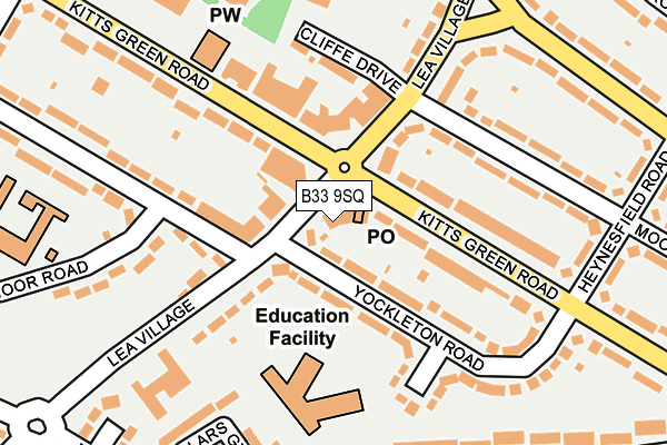 B33 9SQ map - OS OpenMap – Local (Ordnance Survey)