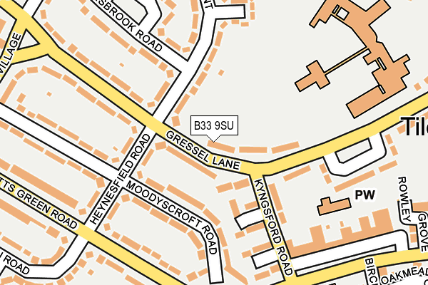 B33 9SU map - OS OpenMap – Local (Ordnance Survey)