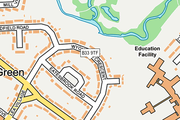 B33 9TF map - OS OpenMap – Local (Ordnance Survey)