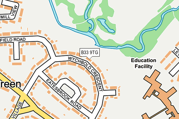 B33 9TG map - OS OpenMap – Local (Ordnance Survey)