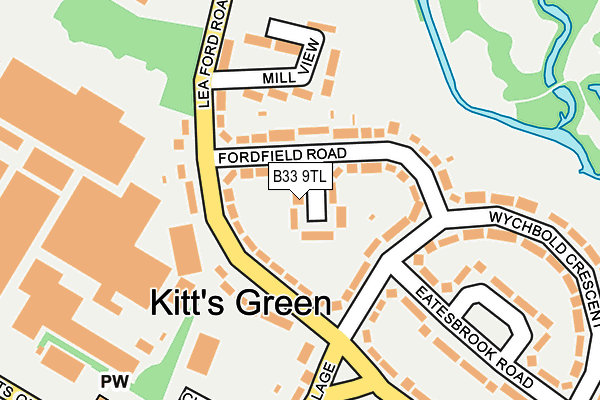 B33 9TL map - OS OpenMap – Local (Ordnance Survey)