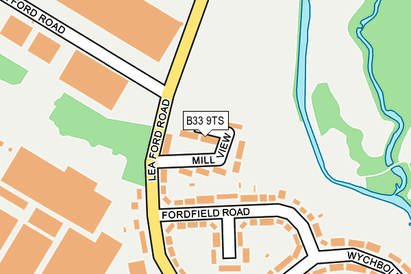 B33 9TS map - OS OpenMap – Local (Ordnance Survey)