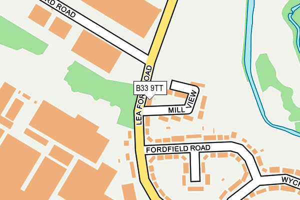 B33 9TT map - OS OpenMap – Local (Ordnance Survey)
