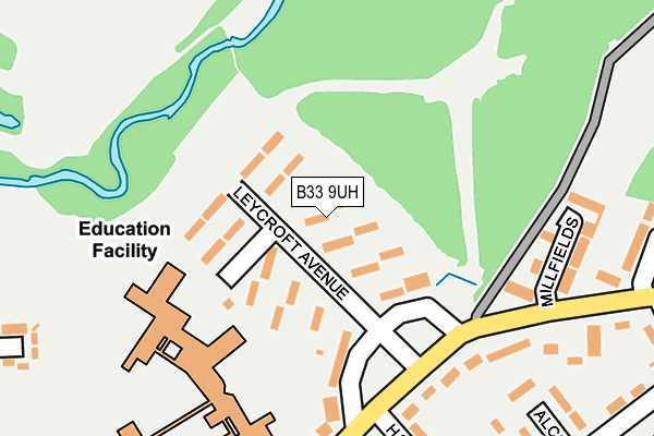 B33 9UH map - OS OpenMap – Local (Ordnance Survey)