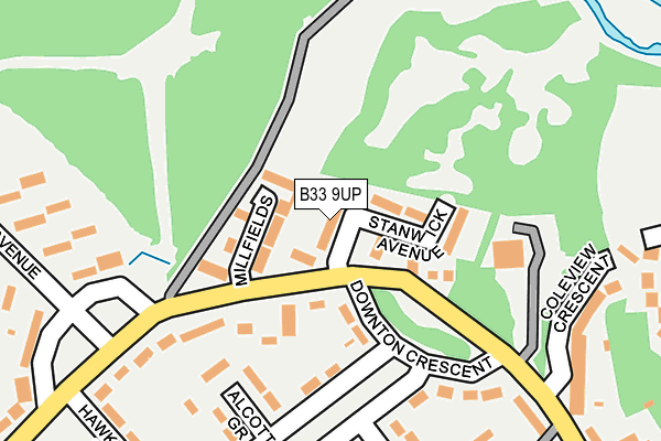 B33 9UP map - OS OpenMap – Local (Ordnance Survey)