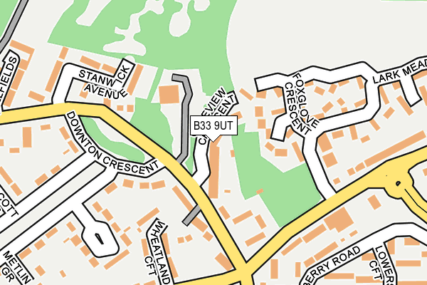 B33 9UT map - OS OpenMap – Local (Ordnance Survey)