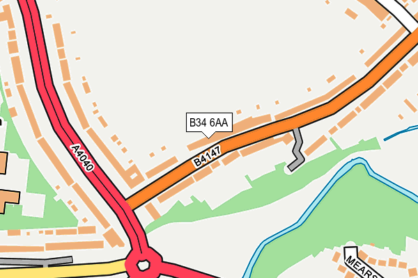 B34 6AA map - OS OpenMap – Local (Ordnance Survey)
