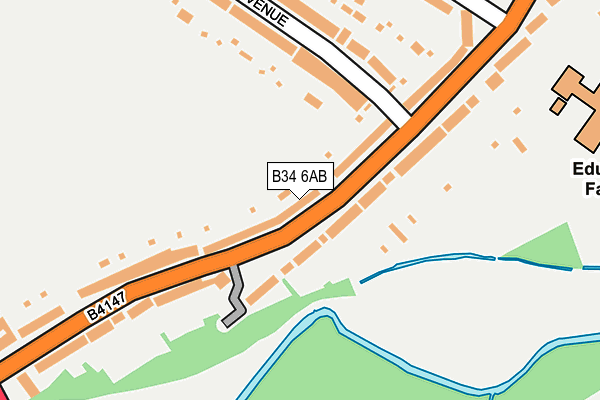 B34 6AB map - OS OpenMap – Local (Ordnance Survey)